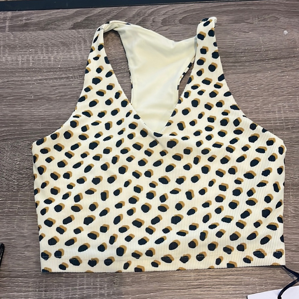 NWT Beach riot ruby sports bra top XS ribbed animal print